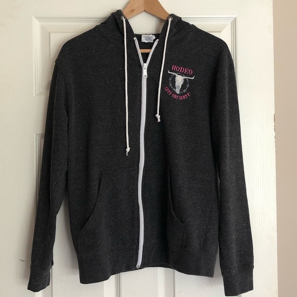 Rodeo Women's Gray Zip-Up Hoodie - Picture 2 of 9